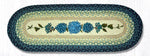 Earth Rugs OP-362 Blue Hydrangea Oval Table Runner 13``x36``