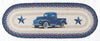 Earth Rugs OP-362 Blue Truck Oval Table Runner 13``x36``