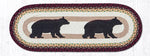 Earth Rugs OP-395 Cabin Bear Oval Table Runner 13``x36``