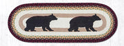 Earth Rugs OP-395 Cabin Bear Oval Table Runner 13``x36``