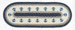 Earth Rugs OP-443 Anchor Oval Table Runner 13``x36``