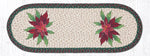 Earth Rugs OP-508 Poinsettias Oval Table Runner 13``x36``