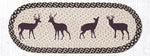 Earth Rugs OP-518 Deer Silhouette Oval Table Runner 13``x36``