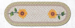 Earth Rugs OP-529 Tall Sunflowers Oval Table Runner 13``x36``