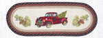 Earth Rugs OP-530 Christmas Truck Oval Table Runner 13``x36``