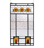 Meyda Lighting 68104 18"W X 32"H Aurora Dogwood Stained Glass Window Panel
