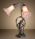 Meyda Lighting 68596 17"H Trellis Girl Lily Pink 2 LT Accent Lamp
