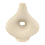 Sagebrook Home 18425-01 Ceramic, 7" Short Open Cut-Out Nomad Vase, Ivory