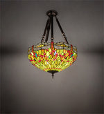 Meyda Lighting 69271 22" Wide Tiffany Hanginghead Dragonfly Semi-Flushmount Ceiling Fixtures