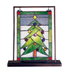 Meyda Lighting 69658 9.5"W X 10.5"H Christmas Tree Lighted Mini Tabletop Window