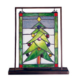 Meyda Lighting 69658 9.5"W X 10.5"H Christmas Tree Lighted Mini Tabletop Window