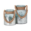 IMAX Worldwide Home Roald Lanterns with Braided Rope Handle - Set of 2