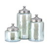 IMAX Worldwide Home Round Green Luster Canisters - Set of 3