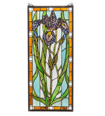 Meyda Lighting 69829 12" Wide X 28" High Iris Stained Glass Window Panel