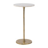 Sagebrook Home 17063 Metal, 24" Round Drink Table, Gold/White