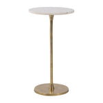 Sagebrook Home 17063 Metal, 24" Round Drink Table, Gold/White