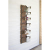 Kalalou CLL2257 Recycled Wood & Metal Wall Rack with Six Wire Storage Baskets