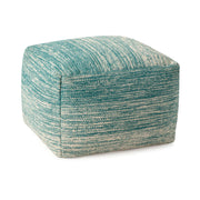 Imax Worldwide Home Terni Handwoven Teal Pouf