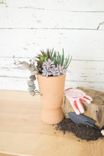 Kalalou H3710 River Rock Caterpillar with Clay Flower Pot