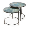 IMAX Worldwide Home Paxton Metal and Printed Glass Tables - Set of 2