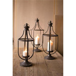 Kalalou CBB1007 Metal Lanterns with Glass Insert Set of 3