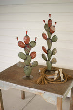 Kalalou NTM1163 Set of Two Recycled Iron Cactus