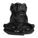 Sagebrook Home 15431-02 Ceramic, 7" Yoga Elephant, Black
