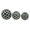 Sagebrook Home 16551-18 Ceramic, Set of 3 Scaly Orbs, 4/5/6" Forest Green