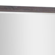 Benzara Transitional Style Rectangular Wooden Frame Mirror, Distressed Gray