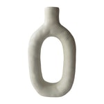 Sagebrook Home 18420-02 Ceramic, 9" Textured Cut-Out Vase, Cotton