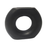 Sagebrook Home 18700-03 Wood, 8" Donut Vase, Black