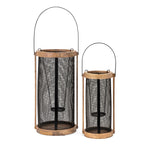 Imax Worldwide Home Zelinia Wood and Metal Lanterns - Set of 2