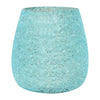 Sagebrook Home 80254-05 4" 12 Oz Cozy Linen Beaded Candle, Blue