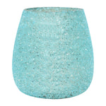 Sagebrook Home 80254-05 4" 12 Oz Cozy Linen Beaded Candle, Blue