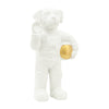 Sagebrook Home 17418 Ceramic, 12", Astrodog Deco, White/Gold