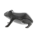 Benzara Metal Frog Shaped Box with Textured Details, Gray
