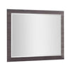 Benzara Transitional Style Rectangular Wooden Frame Mirror, Distressed Gray