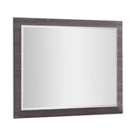 Benzara Transitional Style Rectangular Wooden Frame Mirror, Distressed Gray
