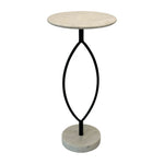 Sagebrook Home 18395-02 Metal, 25" Loophole Table Marble Base, Black