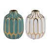 Sagebrook Home 12540-10 Ceramic Vase, 5", Set of 2, Turquoise/White