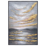 Sagebrook Home 70143 40" x 60" Sky Hand Painted Canvas, Gray/Gold