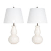 Sagebrook Home 51203 Set of 2 Ceramic 26" Gourd Table Lamp, White