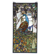 Meyda Lighting 70519 15"W X 30"H Tiffany Peacock Wisteria Stained Glass Window Panel