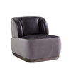 Benzara Leatherette Accent Chair with Wingback Design Backrest, Black and Gray