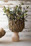Kalalou CMH1007 Root Compote With Turned Natural Wood Base Large