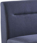 Benzara Fabric 2 Seater Loveseat Sofa with Splayed Legs and Padded Seat, Blue and Brown