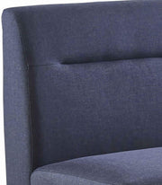 Benzara Fabric 2 Seater Loveseat Sofa with Splayed Legs and Padded Seat, Blue and Brown