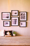 Kalalou CHH1274 Set of Six Black and White Coastal Prints Under Glass
