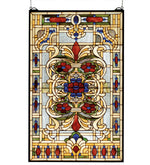 Meyda Lighting 71268 22"W X 35"H Estate Floral Stained Glass Window Panel