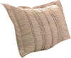 Benzara Ural Microfiber Standard Pillow Sham with Ruffles and Ruching Details, Beige